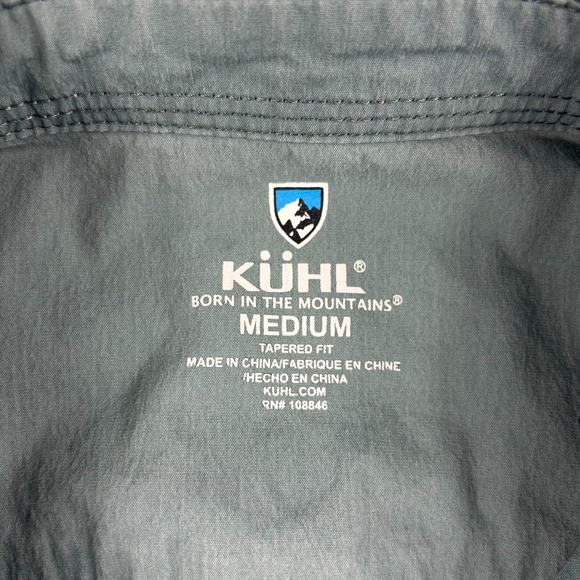 Kuhl Shirt Mens Medium Button Up Green Generatr Tapered Fit Hiking Outdoors - Picture 3 of 7
